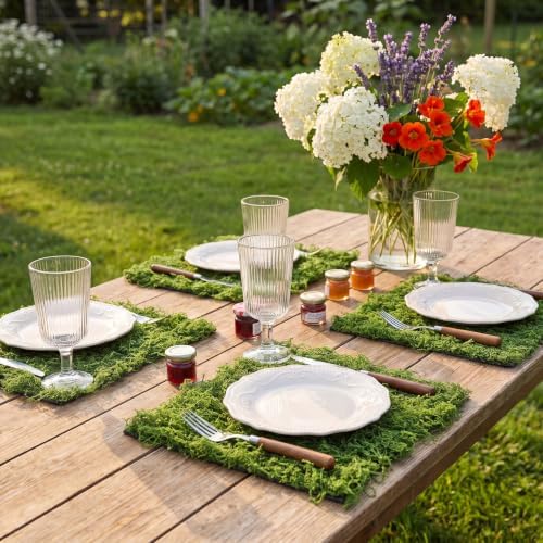 12 Artificial Moss Mat Roll for Wonderland Party, 11.8 x 11.8 Inch, Green - Image 5