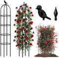 2 Pack 6.2ft High Adjustable Garden Trellis for Climbing Plants, Black by Joyhalo