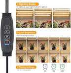 RWNTAO 8.6 Inches LED Plant Growing Light Strips, Full Spectrum 3000K Grow Light for Indoor Plants with 3/9/12H Timer, 10 Dimmable Levels for Seedling Succulent and Plant Shelf (4 Head×2pcs) - Image 3