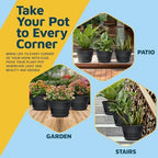 10-Inch Whiskey Barrel Planters Outdoor Pack of 20 - Durable Plastic Plant Pots for Indoor & Outdoor Use with Drainage & Saucer, Lightweight Rustic Barrel Planters for Flowers, Herbs & Small Plants - Image 7