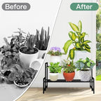 Plant Stand Indoor Outdoor, 2-Tier Stackable Wrought Iron Plant Stands - Image 6