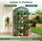 NEWBULIG 27"x19"x63" Mini Greenhouse, with Durable Zipper Door 4 Tier - Image 3