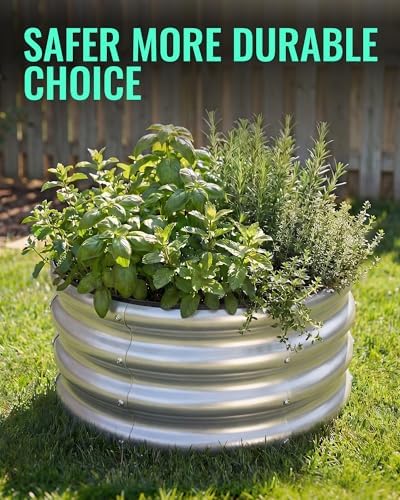 ZXZYHFTY Round Raised Garden Bed Set, 3 Pack, 2 x 2 x 1 Ft, Silver - Image 3