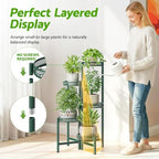 5-Tier Metal Plant Stand Indoor Outdoor, Corner Tall Plant Shelf for Multiple Plants, Foldable Plant Stand, Heavy Duty Flower Stand Holder for House Living Room Balcony Garden Patio -GreenFlower - Image 6