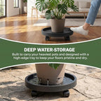 2 Pack Plant Caddy with Wheels, 12.6 inch Rolling Plant Stands - Image 3