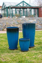 24,21,11 Inch Large Plastic Planters with Drainage Hole and Saucer - Set of 3 Tall Plant Pots Indoor Flower Pot Tall Round Planters Outdoor Large Tall Planter - Image 6