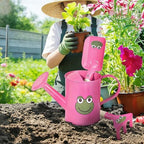 Sungmor Small Watering Can Set Cute Little Gardener Kit | Package Includes 3PC Rose Red Frog Watering Can & Trowel & Rake Gardening Hand Tools | Perfect for Garden,Yard or Beach - Image 3