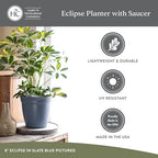 The HC Companies Eclipse Round Planter Pot, 12 Inch, Sandstone, 2-Pack - Image 4