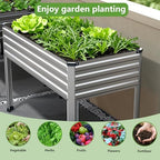 2PCS 48×24×30in Galvanized Raised Garden Bed,Metal Elevated Planter Box with Legs for Patio,Balcony,Backyard,300lb Capacity,Silver - Image 3