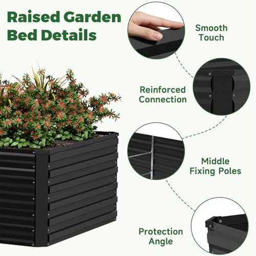NAVINE 6x3x2ft Outdoor Metal Raised Garden Bed, Metal Planter Box, 2-Pack - Image 4