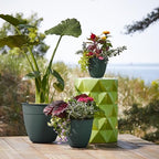 Bloem Dayton 20" Recycled Plastic Planter with Saucer, Turtle Green, 2-Pack - Image 5