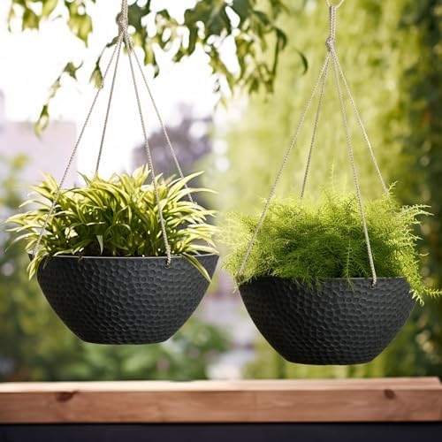 LA JOLIE MUSE Large Hanging Planters for Outdoor Plants, Set of 2 13.2 Inch - Image 5