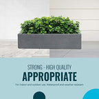 Cement Gray Rectangular Planter Box for Outdoor Plants - Elegant Long Rectangle Modern Outdoor Flower Pot – 8”H x 8”W x 31.5”L - Image 3