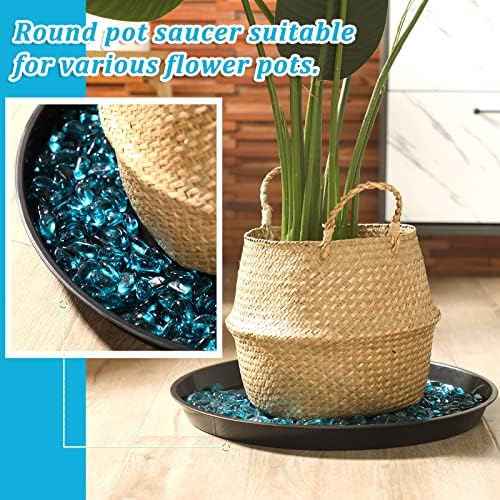Eccliy 12 Pcs Plastic Plant Saucers Tray, Black, 16, 18, 20 Inch, Round - Image 4
