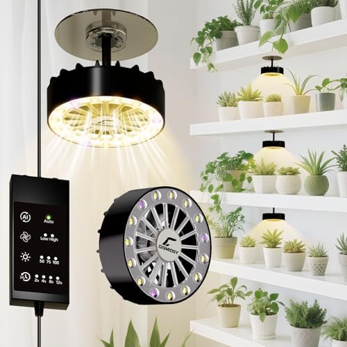 Suction Cup Grow Light for Indoor Plants, Full Spectrum LED Plant Light with Fan, Window Mount Growing Lamp for Seedlings & Succulents, CRI 90+, 2/4/8/12H Timer, 90° Lens, 2 Packs by Unknown