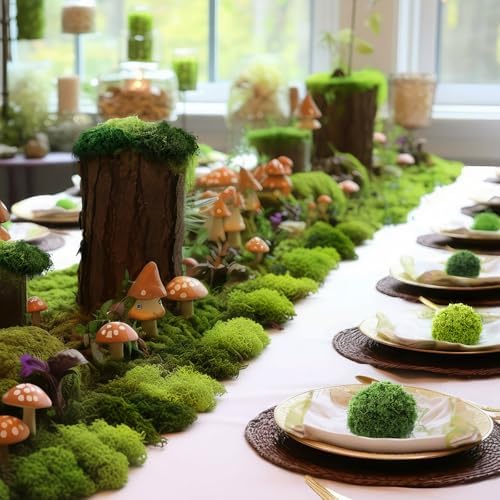 Suncalla 6 Colors Artificial Moss for Crafts 43.32oz/2.7lb Fake Green Moss Faux Grass for Potted Plants Indoor Bulk Large Capacity Fairy Garden DIY Decoration Model Making Walls Table Decors Home - Image 5