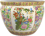 Red Lantern Large 20" Satsuma Birds & Flowers Porcelain Fishbowl Planter by RedLantern