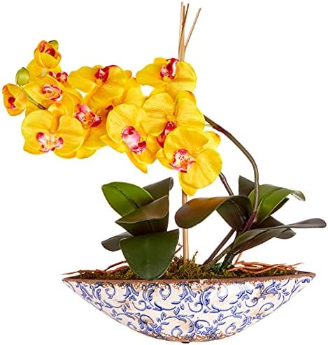Nearly Natural Phalaenopsis Orchid Artificial Arrangement in Vase - Image 2