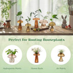 Hewory Plant Propagation Station: 10PCS Amber Mushroom Vase for Flower - Image 6