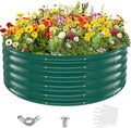 YSEJOMP 17" Tall 48" Diameter Round Raised Garden Bed Kits Outdoor Green by YSEJOMP