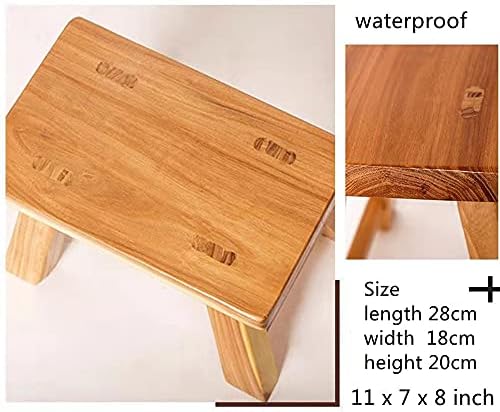 Sturdy Step Stool Footstool Solid Wooden 11 inch for Kids Adults Plant Stand Plant Stand Fishing Stool (Natural), Small - Image 3