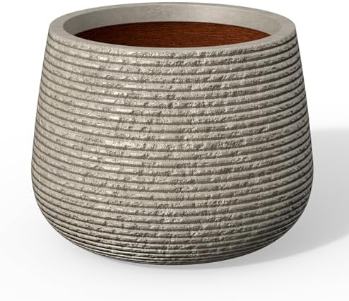 Kante Weathered Concrete Planter 17.3" Dia All-Weather Round Accent Pot by Unknown