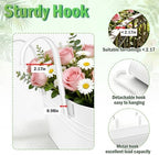 Metal Railing Planter Boxes 16 Inch, 3-Pack Adjustable Hanging Flower Pots for Balcony, Deck, Porch & Fence, Detachable Hook Design, White Heavy Duty Planters for Outdoor - Image 4