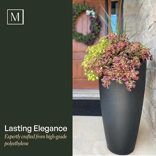 Mayne Modesto 32in Tall Round Modern Planter, Espresso - Image 2