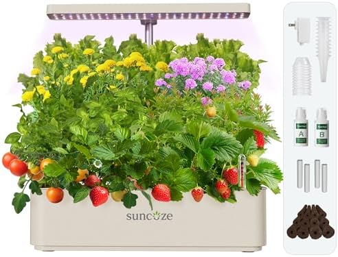 SUNCOZE Hydroponics Growing System, Compact 12 Pods Indoor Garden, Beige - Image 6