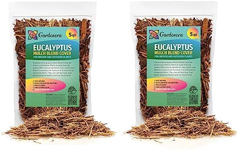 Gardenera Eucalyptus Mulch - Provide Long-Lasting Color and Aromatic Appeal to Your Landscape - 10 QUARTS by Gardenera