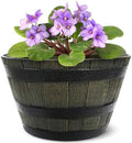 Headwind Whiskey Barrel Planter – 15 Inch Old Wood Barrel Planters for Outdoor Plants – Weather-Resistant Flower Pot with Wooden Finish – Decorative Indoor & Outdoor Garden Planter by Robert Allen by Headwind