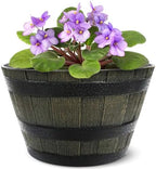 Headwind Whiskey Barrel Planter – 15 Inch Old Wood Barrel Planters for Outdoor Plants – Weather-Resistant Flower Pot with Wooden Finish – Decorative Indoor & Outdoor Garden Planter by Robert Allen by Headwind