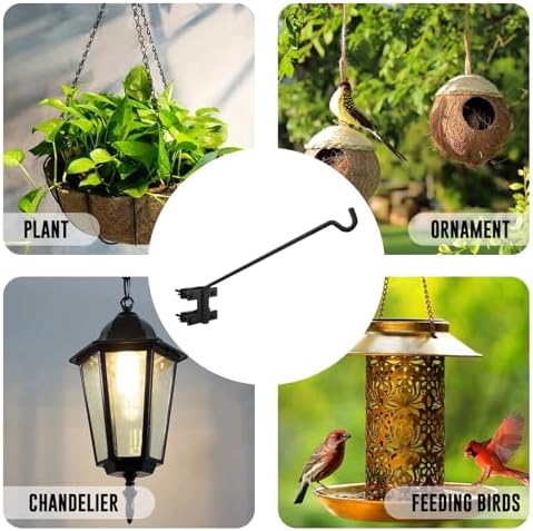 Heavy Duty Deck Hooks for Hanging Plants, Extension, Fence Hook for Flower Baskets, Bird Feeders, Wind Chimes, Outdoor Lights - Image 7
