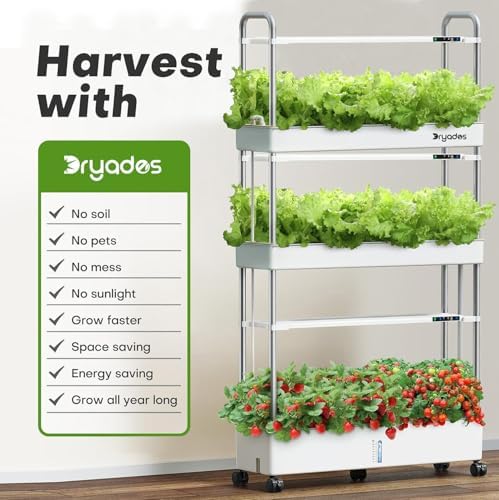 Large Hydroponic Tower Garden System White, 90 Pod Vertical Indoor Growing Kit with LED Grow Light, Auto Circulating Water System, 40L Planter - Image 6