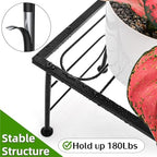 2 Pack Metal Plant Stand Indoor Outdoor, 1 Tier Heavy Duty Flower Pot Stands, Space-Saving Ladder Planter Holder, Decorative Flower Display Rack for Patio Living Room Garden Corner Balcony - Image 3