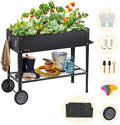 VEVOR Raised Planter Box with Legs and Wheels, Larger Size 43.3x19.5x31.5 Outdoor Elevated Garden Bed On Wheel, Metal Planting Boxes for Growing Flowers/Vegetables/Herbs in Backyard/Garden/Balcony by VEVOR