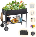 VEVOR Raised Planter Box with Legs and Wheels, Larger Size 43.3x19.5x31.5 Outdoor Elevated Garden Bed On Wheel, Metal Planting Boxes for Growing Flowers/Vegetables/Herbs in Backyard/Garden/Balcony by VEVOR