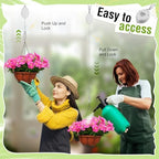 Plant Pulleys for Hanging Plants, Heavy Duty Retractable Hangers, 304 Stainless Steel Rope, Auto Plant Holder, Adjustable Climbing Hook for Garden Baskets Watering, or Bird Feeders (White-4) - Image 2