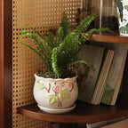 Ceramic Plant Pots with Drainage Holes and Saucers, Small Planters Set of 3 - Image 6