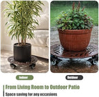 3-Pack Large Metal Plant Caddy with 3 Wheels 12 Inches Heavy-duty Rolling Plant Stands with Casters Wheeled Flower Pot Mover Rollers Rust-proof Iron Planter Dolly Coasters for Indoor Outdoor Use - Image 6