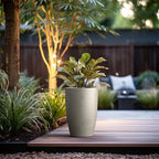 Kante Small Round Tapered Weathered Concrete Planter 18.1" Tall, Outdoor - Image 3