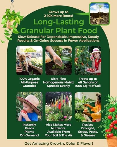 Organic Plant Magic - Truly Organic™ Slow Release Granular Fertilizer : Long-Lasting Plant Food Granules - Indoor & Outdoor Flowers, Vegetable Gardens, Fruit Trees, Shrubs, House Plants [One 4 lb Bag] - Image 5