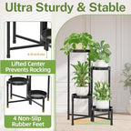 iDavosic.ly Plant Stand Indoor Outdoor, 4 Tier Metal Corner Shelf, Black - Image 4