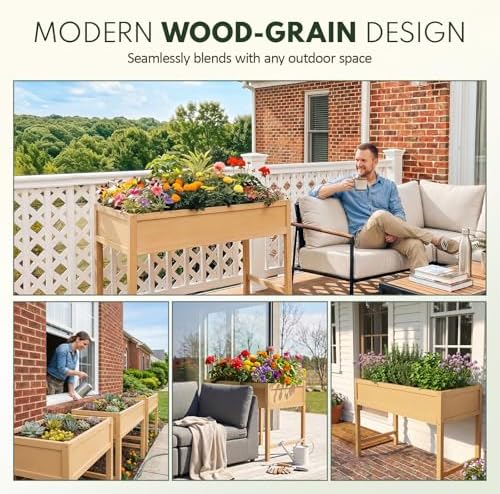 PASAMIC Raised Garden Bed with Legs, 48" HIPS Sturdy Elevated Planter Box - Image 6