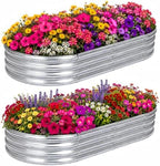 Garden Raised Garden Bed Kits, 4×2×1 FT Metal Raised Planter Bed for Vegetables Flowers Ground Planter Box-Modern, Metal Planter Box for Vegetables, Flowers, Herbs, 2 Pack, Classic Silver by Unknown