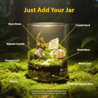 DIY Crystal Terrarium Kit - 21-Pieces All-In-One Starter Kit with Preserved Moss, Pumice, Crystals, Coconut Coir, Tools & Decor | Healing Gift for relaxing | Plants Lovers | Home & Desk Decor - Image 2