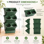 Briwooody 3 Set 6 Pocket Vertical Stackable Wall Planters Kit Outdoor Self Watering Plastic Planter Grow Hang Mount System for Strawberry Flower Vegetable Home Fence Balcony Wall Decor - Image 2