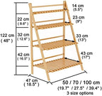 LIGUOYI 4-Tier Ladder Plant Stand, Multi Plant Pot Holder Bamboo Garden Shelves Storage Organizer Rack, 4 Colors Folding Flower Plant Stand Display Rack for Patio Garden Living Room - Image 6