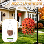 Ammyoo Artificial Faux Hanging Flowers Basket for Fall Outdoor Porch Decor - Image 4