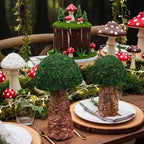 2 Pcs Artificial Moss Mushroom Enchanted Forest Table Decor, 7.8" and 11" - Image 4